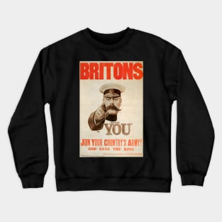 Retro poster - pub - vintage - Britons army - God save the king - Crewneck Sweatshirt